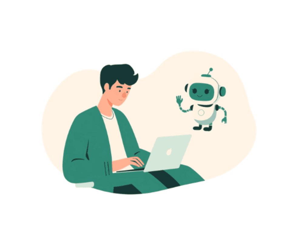 AIと一緒に働くイメージイラスト